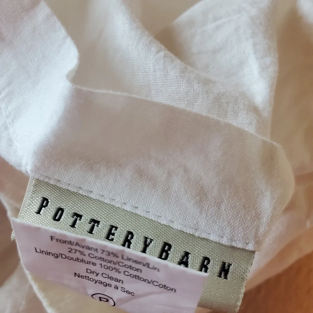 Potterybarn off- White Linen Cotton lined Curtain‎ Panel 50x108 3-in-1 293738